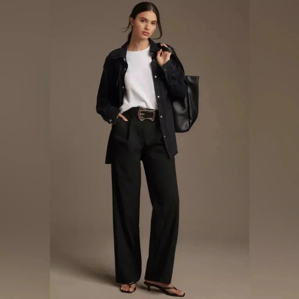 Reformation Alex Trousers Black Pants Size 12 B2396
